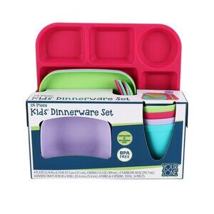 Your Zone 24-Piece Plastic Dinnerware Set for Kids